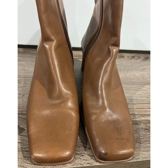Vintage 90’s Diba Boots Women’s Tan Leather Square Toe Booties Bohemian Sz 8.5 - Picture 5 of 16